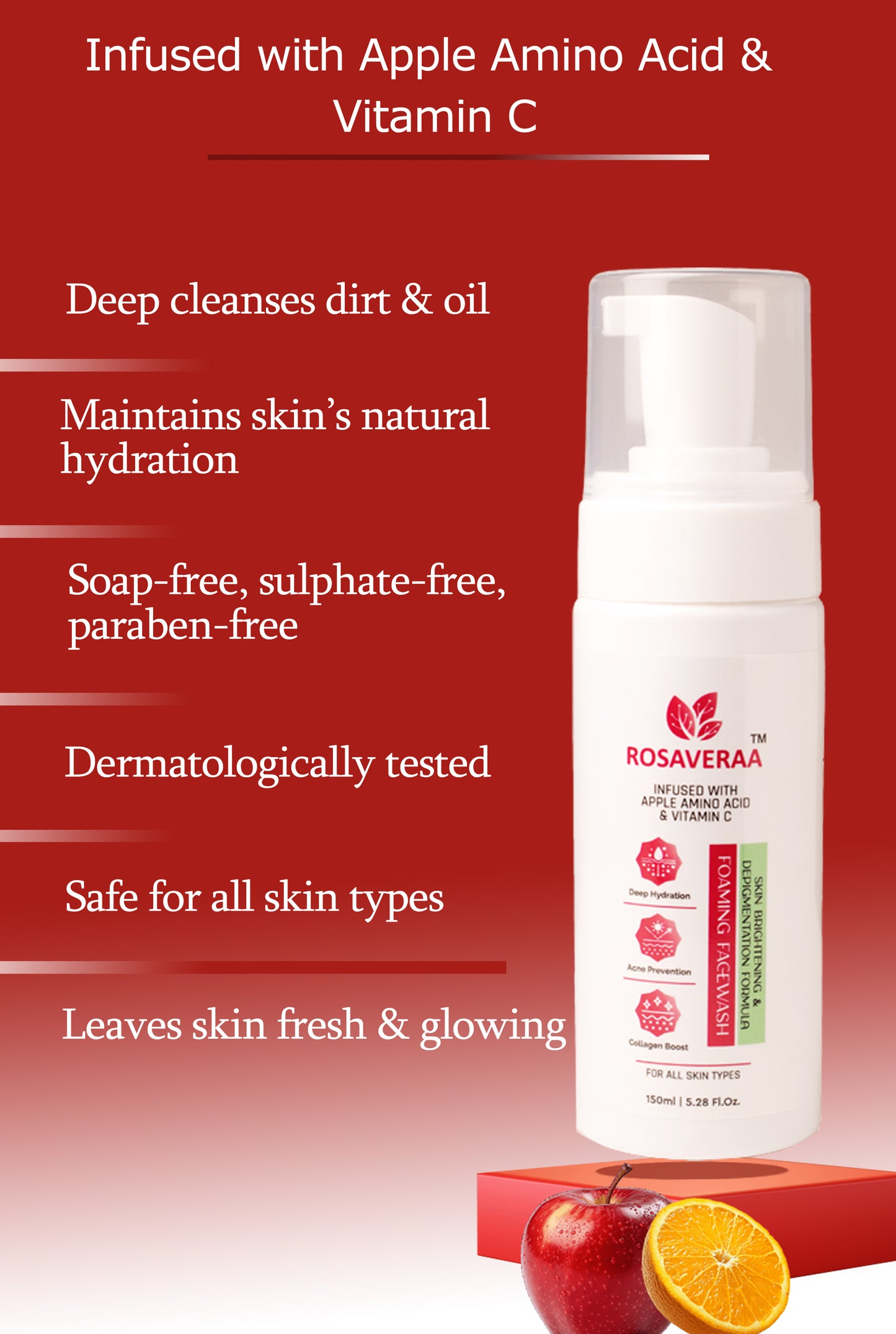 Face Cleansing Foam Facewash for Skin Brighting & Depigmentation | 150 ml