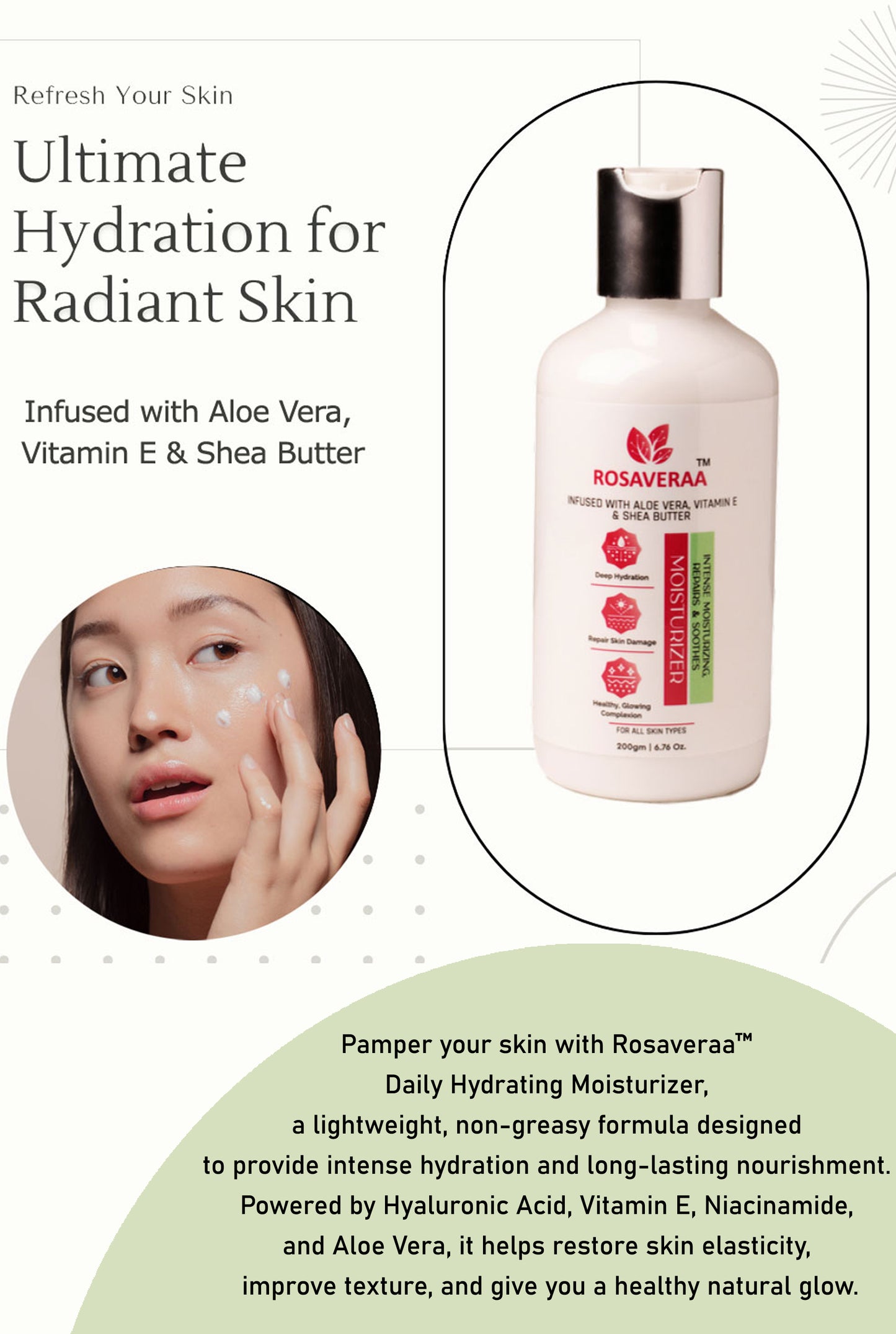 Moisturizing Cream For All Skin Type (200gm) Non-Comedogenic Moisturizer For Face and Body