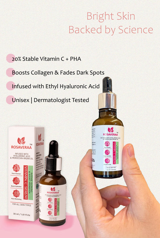 20% Vitamin C Face Serum | All Skin Types| Brightening & Hydration Booster Formula for Unisex, 30ml