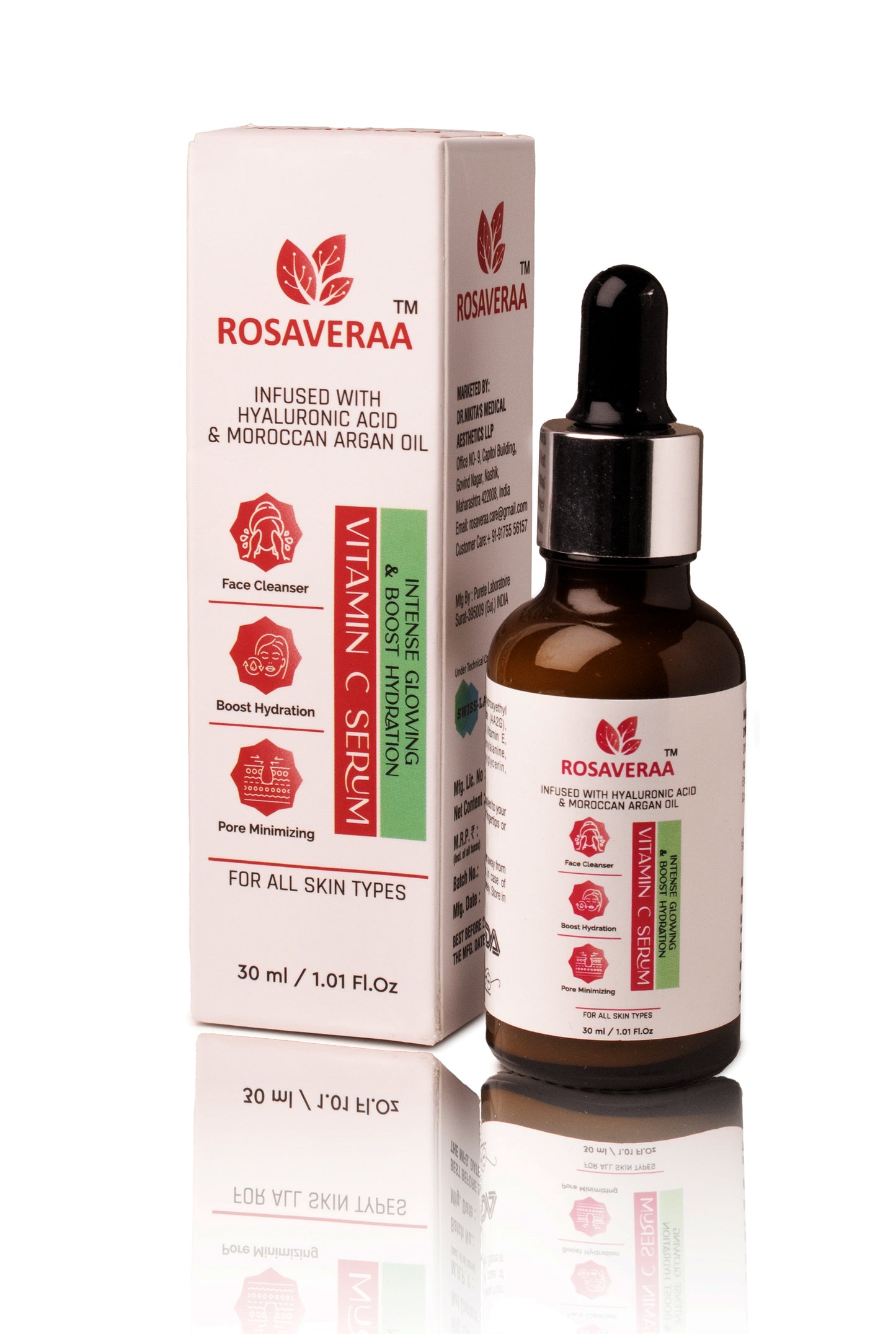 20% Vitamin C Face Serum | All Skin Types| Brightening & Hydration Booster Formula for Unisex, 30ml