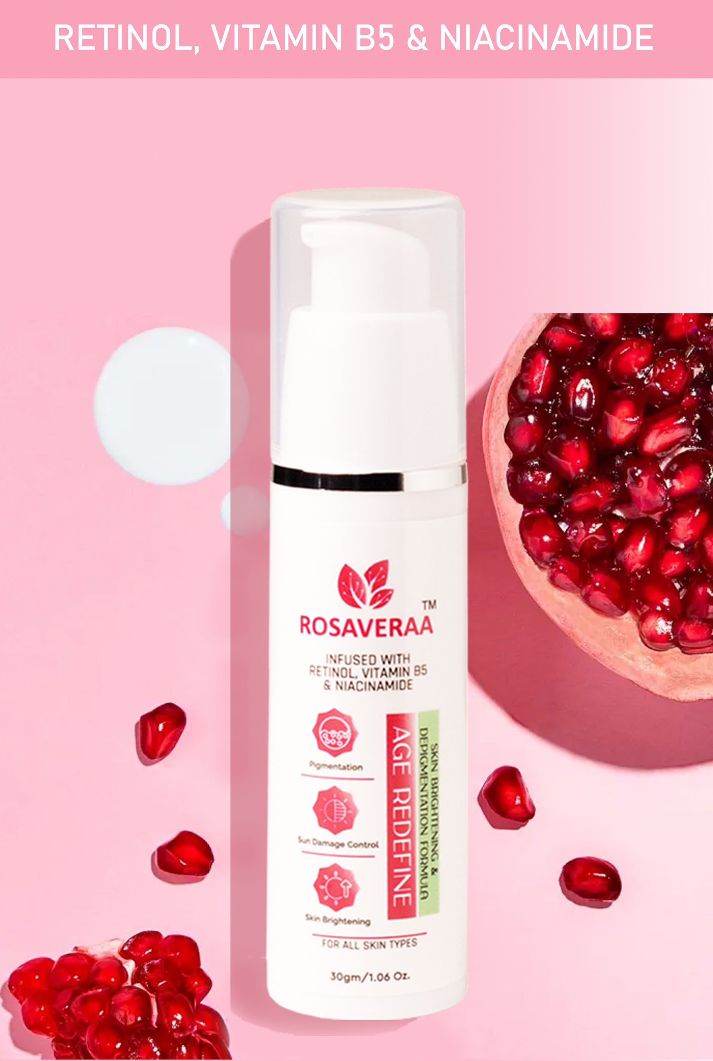 Anti Ageing Cream for Wrinkles & Fine Lines Infused with Retinol, Vit-B5 & Niacinamide, 30gm