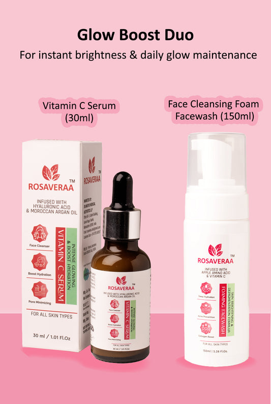 Glow Boost Duo (Vitamin C Face Serum + Face Cleansing Foam Facewash)